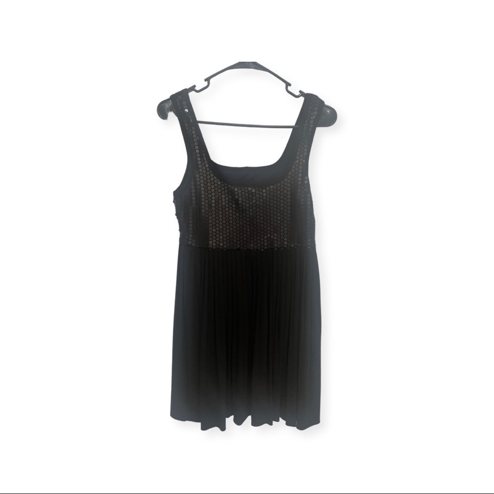 Mini Pleated Sequin Fit and Flare Dress Sz XS